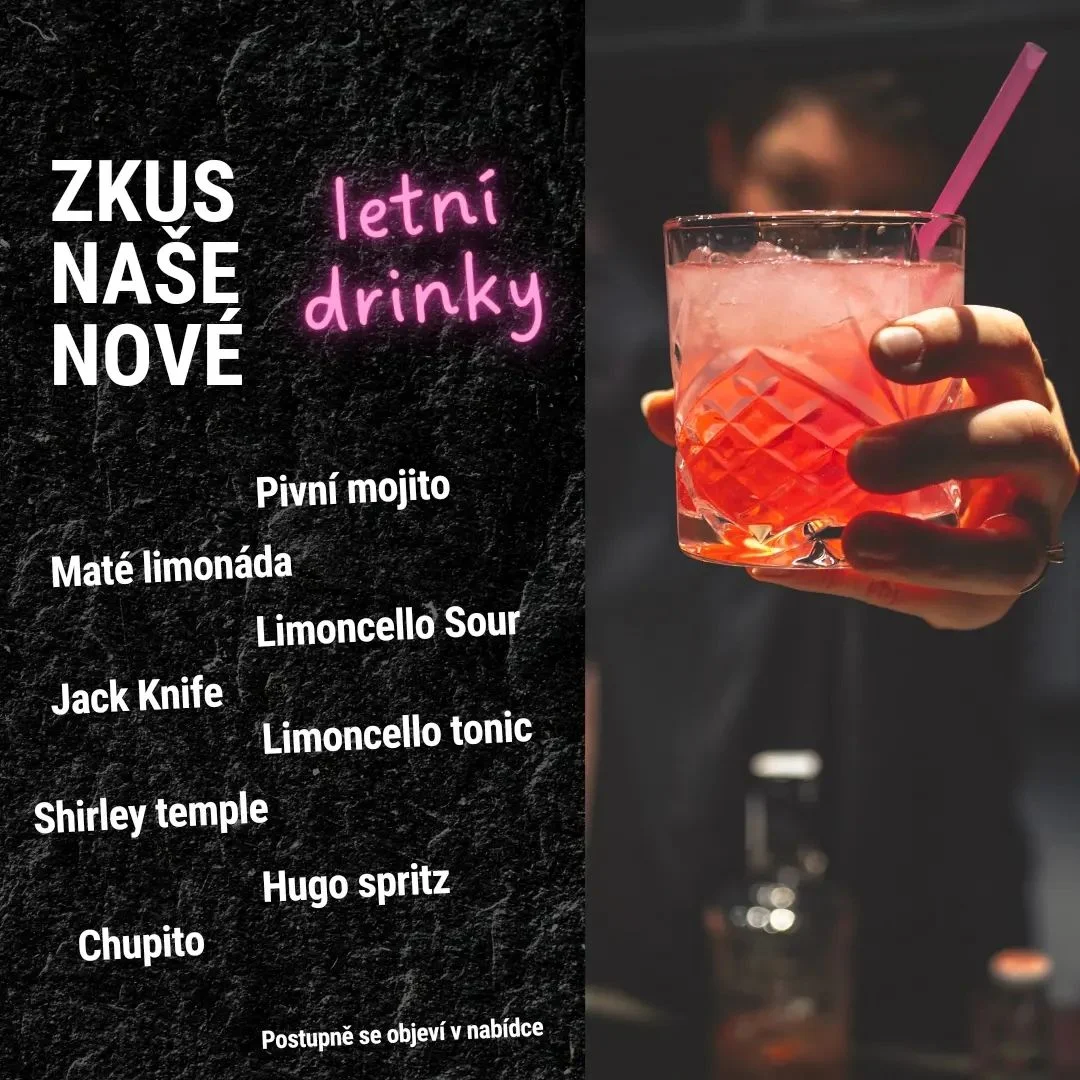 Letní nabídky drinků v baru Aventin